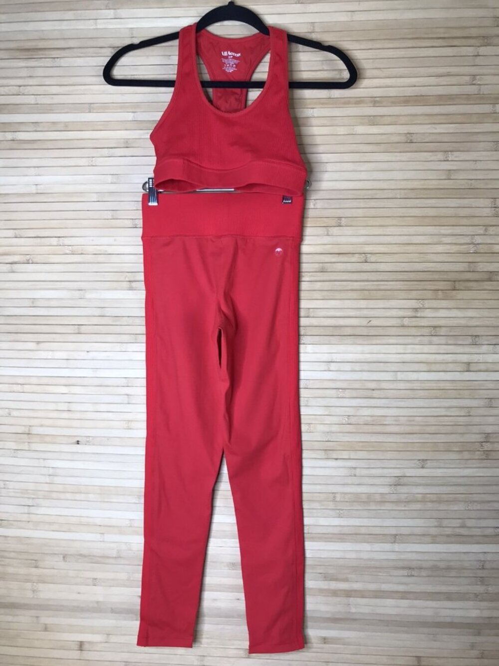 All Access  Womens Athletic ribbed bra Tank red Leggings Size Small S LOT 2